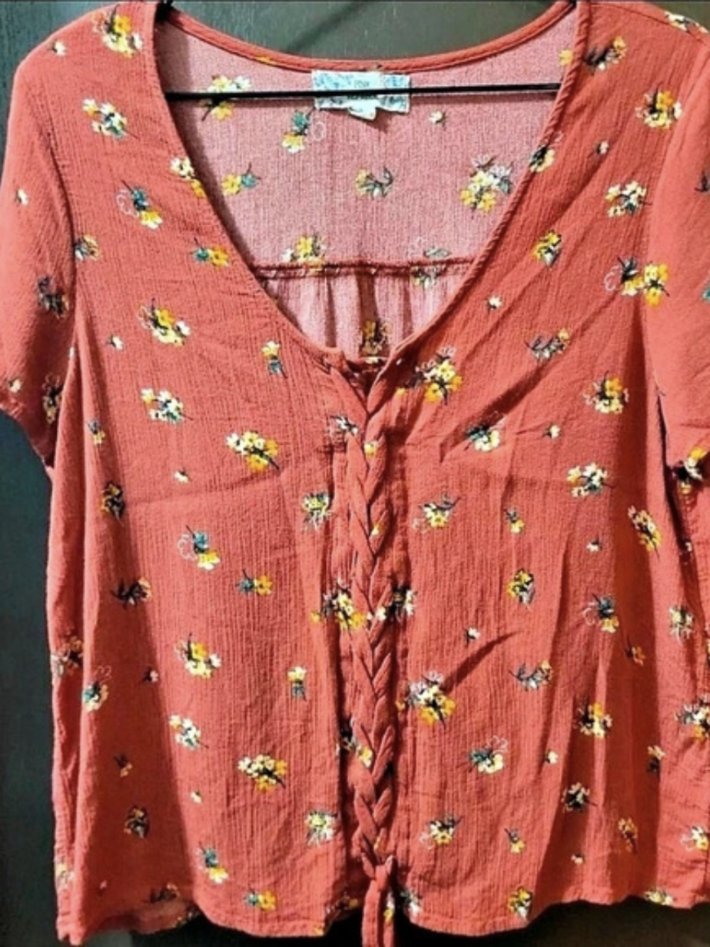 Floral Short Sleeve Blouse in Pink
